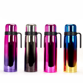 Wholesale Coffee Travel Insulated Water Thermoses Classic Vacuum Bottle With Plastic Cup Stainless Steel Thermoses For Hiking