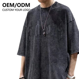 Wholesale Men's T-Shirt 100% Cotton Oversize Plain T-shirt Custom Printing Drop Shoulder Streetwear Vintage T Shirt