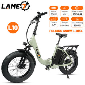 Triciclo eléctrico para adultos, motor de 500 W, bicicleta eléctrica de  montaña con neumáticos gruesos de 48 V 10 Ah, batería de 7 velocidades y 20