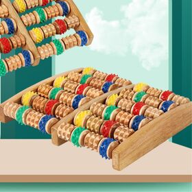 New 5 Rows Wheel Wooden Massager Wood Roller Foot Massager Relax