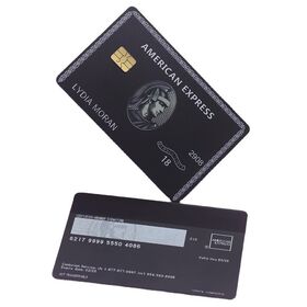 Customized Metal Credit Cards Black Color Chip Blank Stainless Steel 0.8mm  HICO Program Strip