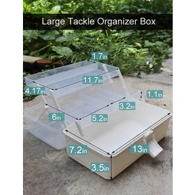 Fishing Tackle Box Large 3-Layer Plastic Portable Storage Box
