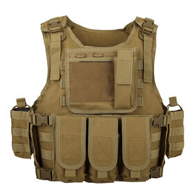 Gilet Tactique Militaire Amphibie - Porte-plaque, Camouflage, Nylon 600D - Pour Airsoft, Chasse, Outdoor - 13