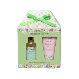 Duftendes Blumen-Spa-Geschenkset, Verwöhnpaket, In Gedanken bei Dir, Geburtstags-Entspannung, Badesalz, Körperlotion, Duschgel