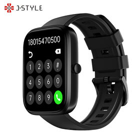 Montre intelligente J-Style 2255A avec appel Bluetooth, écran tactile complet, bracelet en caoutchouc, Android complet - Montre intelligente