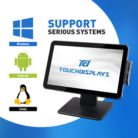 Terminal POS Android Windows confiável de 15,6 polegadas com leitor de cartão, à prova de respingos e poeira