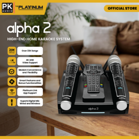 Platinum Karaoke Alpha 2 4K Player com Microfone Sem Fio, TV Digital e Android, com mais de 23.000 Músicas OPM