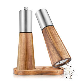 Electric Salt Pepper Grinder Set Adjustable Ceramic Coarseness Battery  Operated Flashlight & Clear Container Mills2 Fast Powerful 