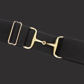 5 cm Reitgürtel mit goldener Trensenzaum-Schnalle, elastischer Stoffgürtel für Reiter, Anpassungsetikett