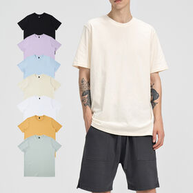Großhandel Hochwertige 180 g/m² 100% Baumwolle Herren T-Shirts Einfarbig, T-Shirt mit individuellem Logo-Druck, Herren US Größe T-Shirts