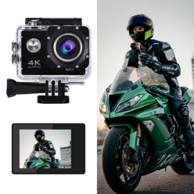 SJCAM Caméra Sport 4K avec Double Écran, Caméra d'action Ultra HD EIS WiFi,  Caméra sous Marine Étanche à 30m 170°FOV Zoom 5X avec 2 Batterie Carte SD