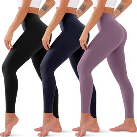 Womens Pantyhose Workout Trousers Elastic Waistband Pants Solid Color Clubwear