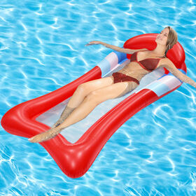 Lit de natation gonflable, hamac d'eau ultra confortable avec filet, section de tête et de pied gonflable hamac de piscine matelas d'air d'eau chaise Lit de natation gonflable, hamac d'eau ultra confortable avec filet, section de tête et de pied gonflable hamac de piscine matelas d'air d'eau chaise
