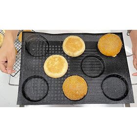 Hamburger Bun Pan Mesh Silicone Coated Glass Fiber Hamburger Mold Non Stick  Bread Tray for Baking Buns Perforated Bakery Molds