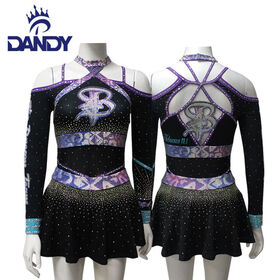 Dandy sports custom cheap cheer uniforms sexy black cheerleading uniform  China Manufacturer