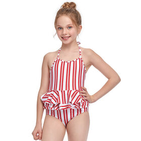 Cute Girls One Piece Swimsuit Plain Red Color Kids Swimwear With Embroidery  And Tassels - Buy China Wholesale Swimwear $3.8