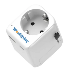 Worldplug Multi-Nation PD+QC 20W Pengisi Daya Cepat Adaptor Perjalanan Universal untuk Eropa dengan USB Type-C PD QC 3.0