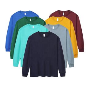 T-shirts à Manches Longues Unisexe en Coton 100% Lourd de Haute Qualité pour Hommes et Femmes, Personnalisables avec Logo Brodé ou Imprimé