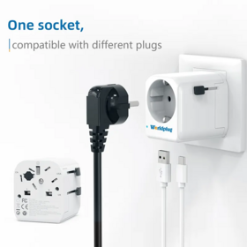 Adaptador de Viaje Universal Directo de Fábrica con Cargador Rápido para Teléfono Móvil, Puertos de Carga Rápida QC 3.0 USB Tipo-C PD 20W