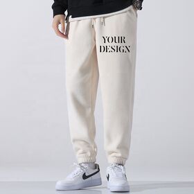 Pantalons de survêtement vierges en gros, pantalons de survêtement pour hommes de haute qualité avec poches, pantalons de jogging avec logo personnalisé pour hommes