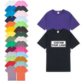 Grosir Kustomisasi Logo Cetak Kaos Katun Kaos Lengan Pendek Kaos Polos Pria Wanita Kaos Kosong