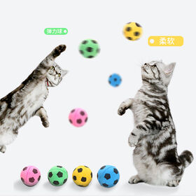 Cat Toy Ball Woolen Yarn Dog Active Rolling Ball Cat Chew Interactive Toy  with Bell - Yellow+Blue+Purple Wholesale