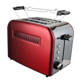 2 Stainless Steel Retro Toaster,ul Plug, Extra Wide Toasting Slot For Bread  6 Browning Setting Reheat/defrost/cancel /anti Jam /automatic Centering  /high Lift Function,removable Slide Out Crumb Trays .cord-storage Base,  Anti-slip Feet 