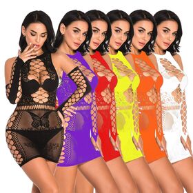 Ladies See-Through Seductive Lace Patchwork Sexy Lingerie V-Neck Sleepwear  Mini Dress Underwear Bodydoll Nightwear Ligerie - China Sexy Lingerie and  Lace Dress price