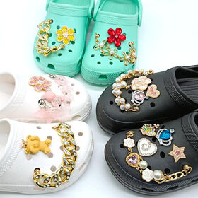 Bling Chain Charms for Clog Shoes Decoration, Luxury Rhinestone Cute  Diamond Bear Love Flower Butterfly Crown Designer Jewelry Shoe Accessories  for