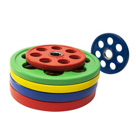 Color Rubber Barbell Plate with 7 holes