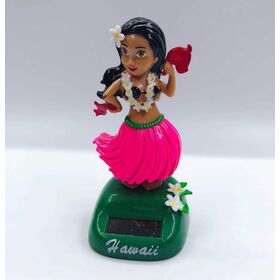 Figurine Solaire Danseuse Hawaïenne - Décoration Voiture Qui Bouge Avec énergie Solaire