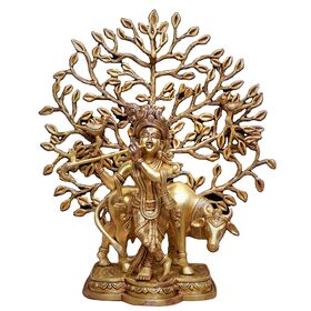 Brass Radha Krishna & Cow Krishna and Brass Ganesha Idol Wholesale  Distributor