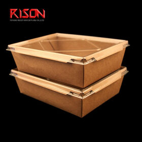 1200ml Wholesale Biodegradable Food Container Disposable Rectangle Combined Take away Box with Lid