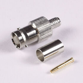 BNC female crimp connector nickel plated RF adaptor RF connector RF coaxial connector