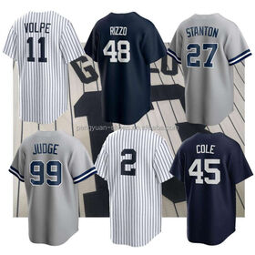 Wholesale Customize Men's New York City Baseball Jersey #2 Derek Jeter #99  Judge #45 Cole cheap White Stitched Uniform High Quality From m.