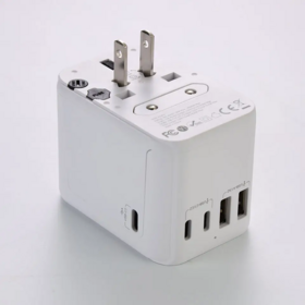 65W Universal Travel Adapter Worldplug Custom GaN With USB and Type-C Smart USB PD Fast Charger Adapter Electrical Plug Socket AC