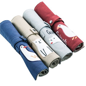 Korean Cute Animal Roll Up Pencil Case