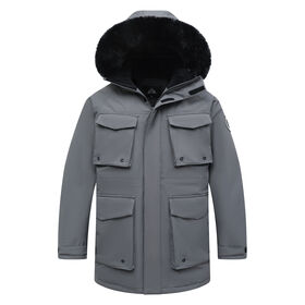 Chaqueta de Invierno para Hombre Estilo Sencillo para Exteriores, Abrigo Negro con Capucha y Forro de Forro Polar para Uso Diario