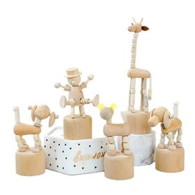 Mini Animal Wooden Pop-up Push Puppet Finger Toy for Kids - China