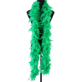 Green strip turkey feather strip for wedding decoration (by Henan