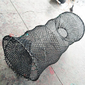 Large Folding Cod Coil Pot Aquaculture Fish Trap Net HDPE Circular