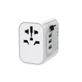 Worldplug أحدث تصميم محول مقبس أمريكي قابس محول سفر عالمي مع 3 منافذ USB وصمام 10A BS1362