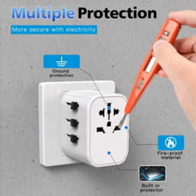 Wholesale Gift PD 15W Charging Universal Travel Adapter 10A 3 usb travel adapter power fast wall charger Standard Grounding