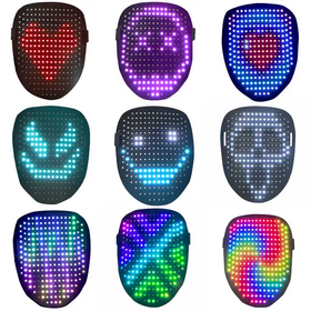 Masque facial à Led Programmable WIFI pour adultes, masque lumineux avec  vidéo LED, cadeau pour fête Cosplay d'halloween