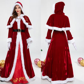Premium Velvet Santa Claus Coat With Faux Fur Trim | Classic Christmas Premium Velvet Santa Claus Coat With Faux Fur Trim | Classic Christmas