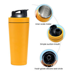 Bouteille d'eau de sport de plein air en acier inoxydable personnalisée en gros, bouteille shaker