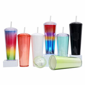 Buy Wholesale China Plastic Tumblers, Fish Scale Plastic Dome Lid Cup With  Straw And Lid & Plastic Tumblers at USD 3.35