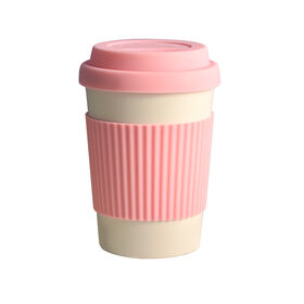 420ml Portable Practical Reusable Bamboo Fiber Coffee Cups Eco Friendly  Non-slip Solid Travel Car Mugs