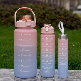 3pcs/Set Sports Large Capacity Water Bottle School Girl Children Kawaii  Cute Drinking Cup for Male Female Jug Hiking Camping Cup