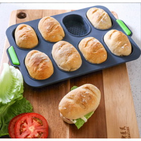 FETESUR Silicone Perforated Baking Forms Sandwich Mold French Baguette  Bread Pan Food Mat 5 Loaf Non-Stick Baking Liners